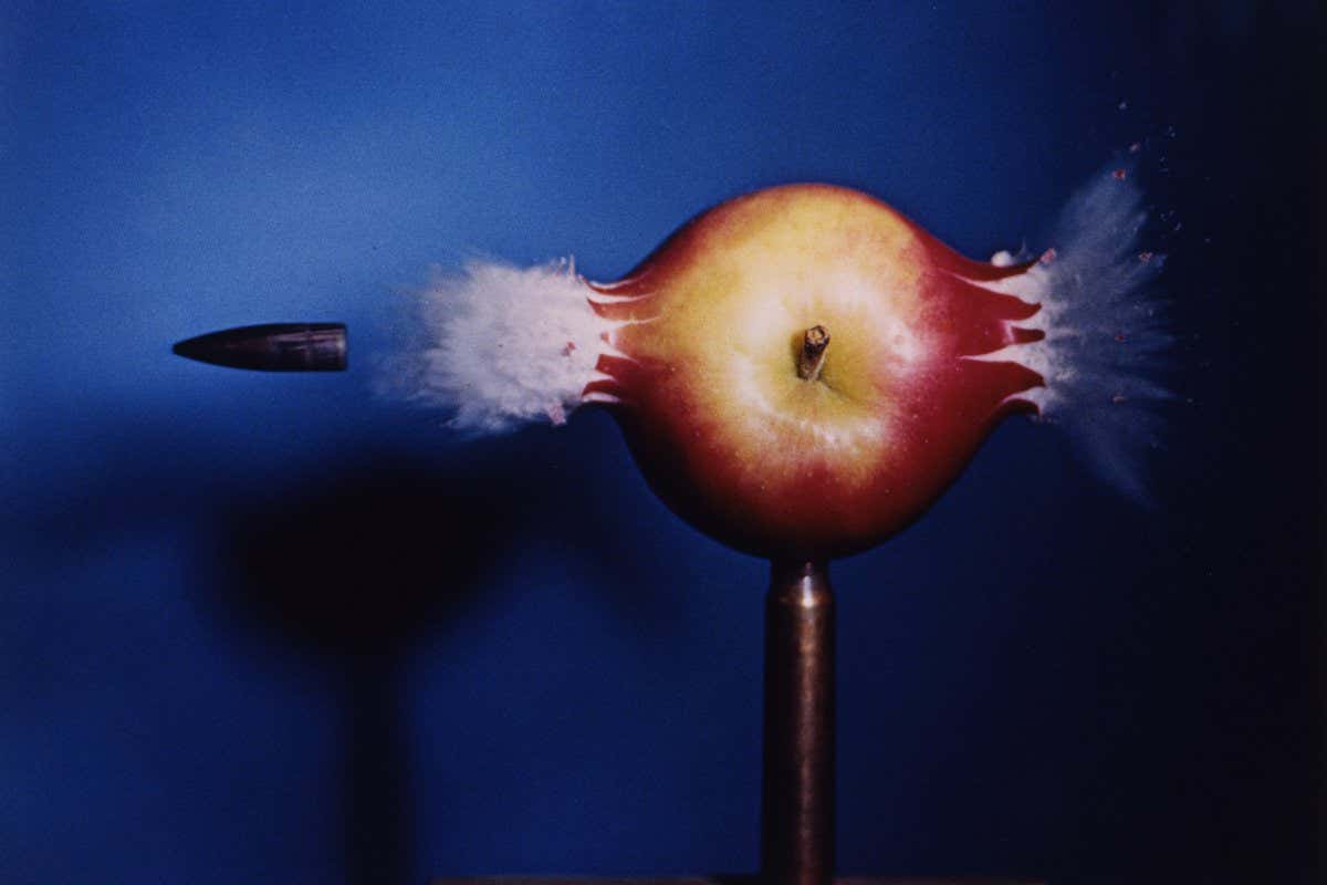 Bullet passing through an apple