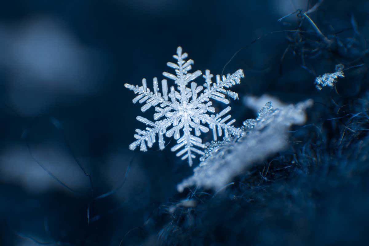 Snowflake on a dark blue background; Shutterstock ID 1006197640; purchase_order: -; job: -; client: -; other: -